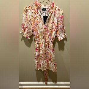 New Short Sleeve Floral Mini Dress Women's Small